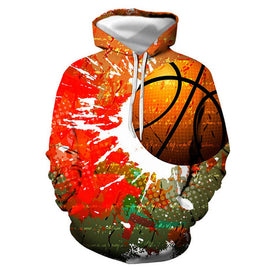BASKETBALL GRAPHIC 3D HOODIE- Hoodie