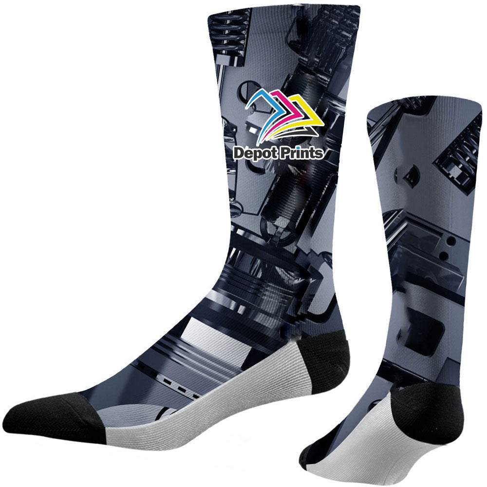 Custom Sublimation Socks, Athletic Socks, 3D Printing, Graduation